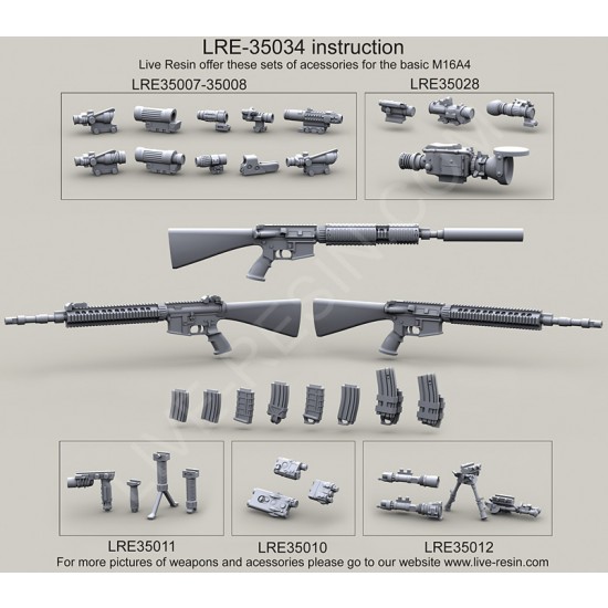 1/35 US Navy/SOF Mk.12 Mod 0/1 Special Purpose Rifle (SPR) - Resin Parts 1/35 US Navy/SOF Mk.12 Mod 0/1 Special Purpose Rifle (SPR) - Resin Parts
