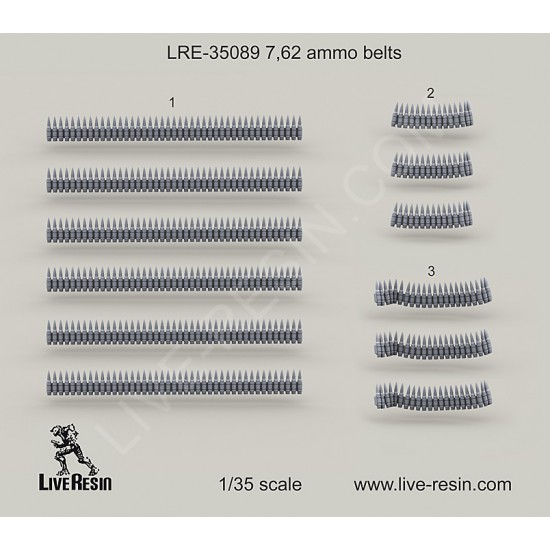 1/35 Resin Ammo Belts 7.62x51mm NATO (.308 Winchester) - Resin Parts 1/35 Resin Ammo Belts 7.62x51mm NATO (.308 Winchester) - Resin Parts