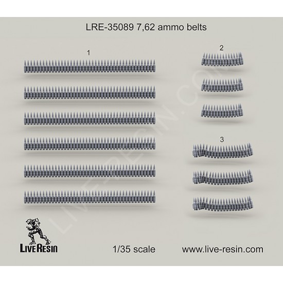 1/35 Resin Ammo Belts 7.62x51mm NATO (.308 Winchester) - Resin Parts