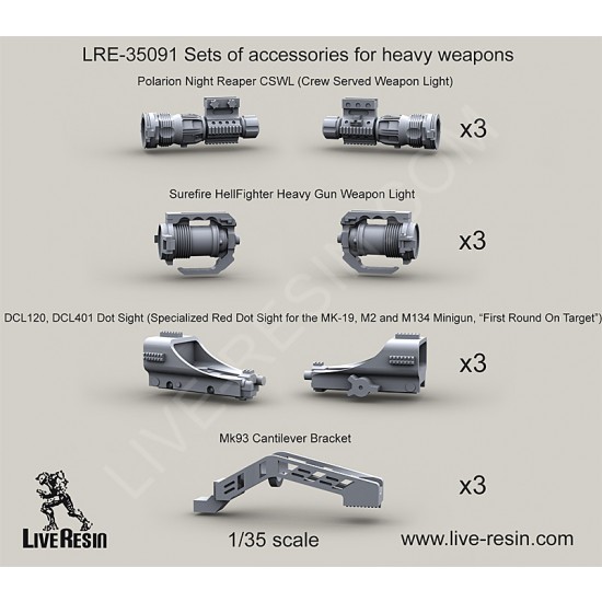 1/35 Accessories for Heavy Weapons - Polarion Night Reaper CSWL, Weapon Light, etc. 1/35 Accessories for Heavy Weapons - Polarion Night Reaper CSWL, Weapon Light, etc.