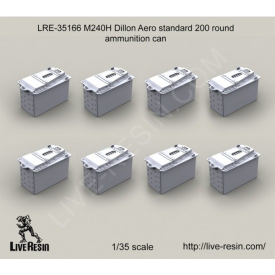 1/35 M240H Dillon Aero Standard 200 Round Ammunition Cans (8pcs) 1/35 M240H Dillon Aero Standard 200 Round Ammunition Cans (8pcs)