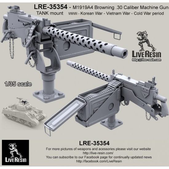 1/35 M1919A4 Browning .30 Caliber Machine Gun w/Mount in WWII/Korean/Vietnam/Cold War 1/35 M1919A4 Browning .30 Caliber Machine Gun w/Mount in WWII/Korean/Vietnam/Cold War