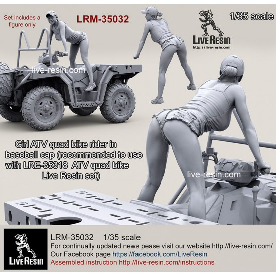 1/35 Girl Rider on ATV Quad Bike - In Baseball Cap 1/35 Girl Rider on ATV Quad Bike - In Baseball Cap