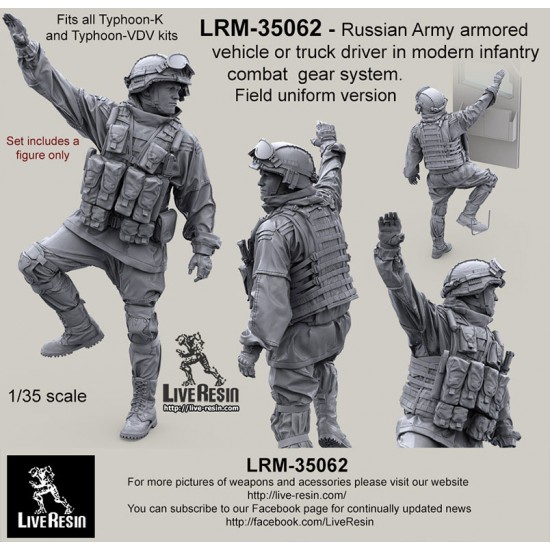 1/35 Russian AFV Driver In Modern Infantry Combat Gear Set 15. Reversible Camo Suit