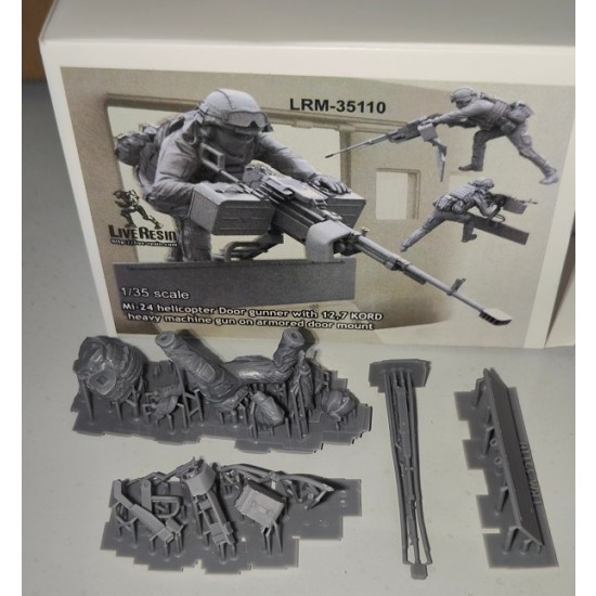 1/35 Mi-24 Helicopter Door Gunner w/12,7 Kord Heavy Machine Gun On Armoured Door Mount 1/35 Mi-24 Helicopter Door Gunner w/12,7 Kord Heavy Machine Gun On Armoured Door Mount