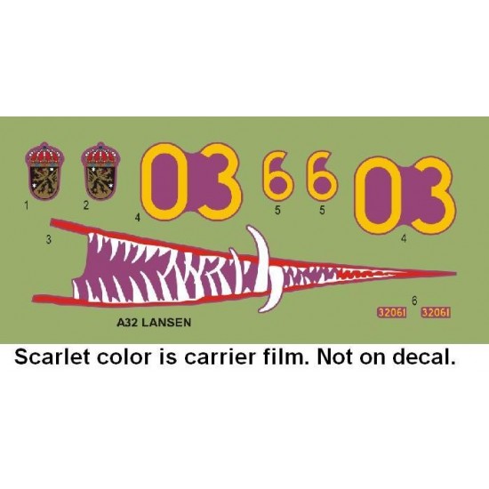 1/72 Saab A32A Lansen Sharkmouth Decals for Heller kit 1/72 Saab A32A Lansen Sharkmouth Decals for Heller kit