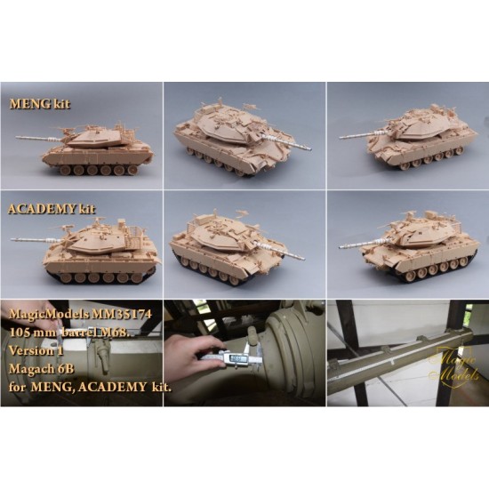 1/35 Magach 6B 105mm Barrel M68 Version. 1 for Meng/Academy kits 1/35 Magach 6B 105mm Barrel M68 Version. 1 for Meng/Academy kits