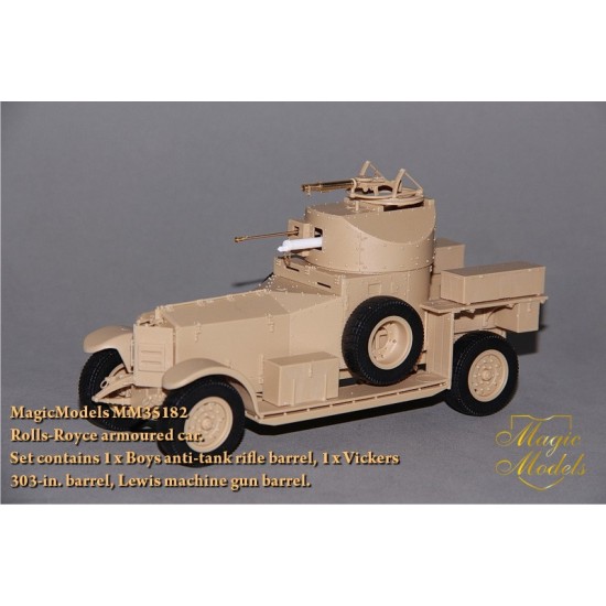 1/35 Rolls-Royce Armoured Car Barrels Set: Boys Anti-tank Rifle, Vickers, 303-in, Lewis MG 1/35 Rolls-Royce Armoured Car Barrels Set: Boys Anti-tank Rifle, Vickers, 303-in, Lewis MG