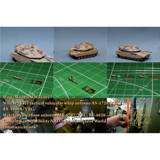 1/35 Military VHF Tactical Vehicular Whip Antenna AS-1729/VRC, AS-3900A/VRC (2pcs) 1/35 Military VHF Tactical Vehicular Whip Antenna AS-1729/VRC, AS-3900A/VRC (2pcs)