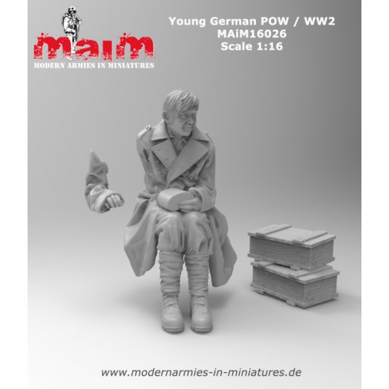 1/16 WWII German Young Pow (1 figure,3D printed soft resin) 1/16 WWII German Young Pow (1 figure,3D printed soft resin)