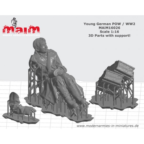 1/16 WWII German Young Pow (1 figure,3D printed soft resin) 1/16 WWII German Young Pow (1 figure,3D printed soft resin)