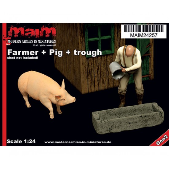 1/24 Farmer with Feeding Trough & Pig 1/24 Farmer with Feeding Trough & Pig