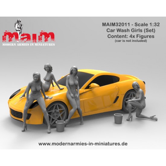 1/32 Car Wash Girls (4 figures, 3D printed soft resin) 1/32 Car Wash Girls (4 figures, 3D printed soft resin)