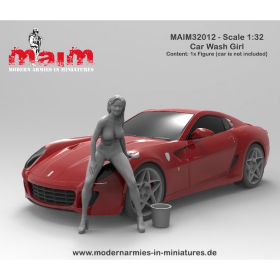 1/32 Car Wash Girl - Standing with Sponge (1 figure,3D printed soft resin) 1/32 Car Wash Girl - Standing with Sponge (1 figure,3D printed soft resin)