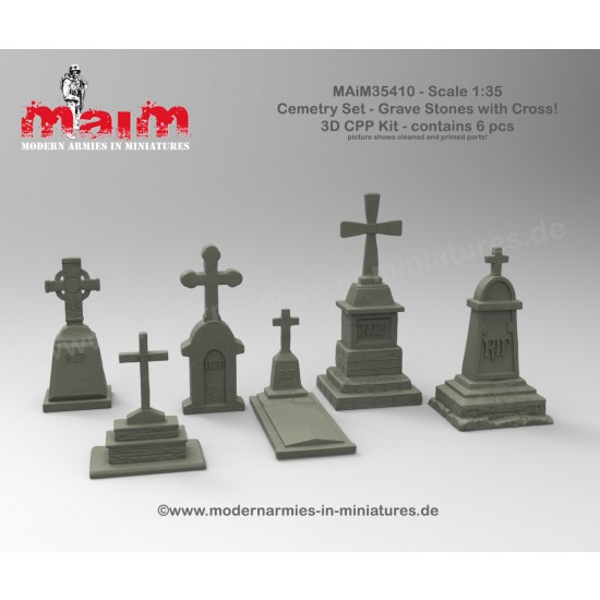 1/35 Grave Stones w/Cross Set (6pcs) 1/35 Grave Stones w/Cross Set (6pcs)