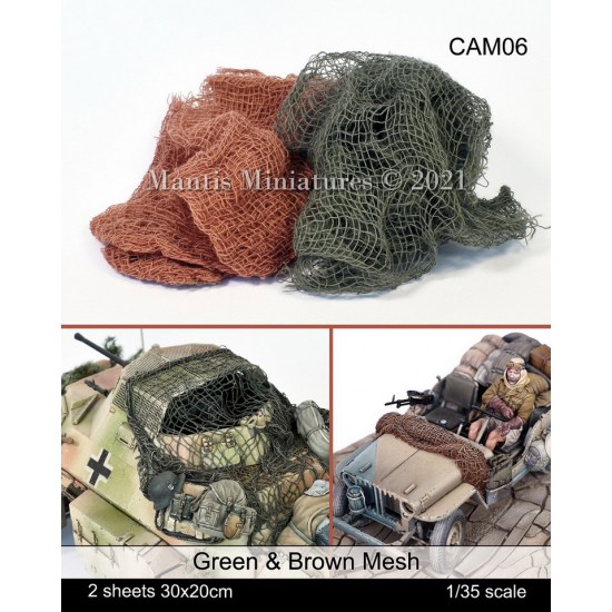 1/35 Brown & Green Camouflage Mesh (2 sheets, 30x20cm) 1/35 Brown & Green Camouflage Mesh (2 sheets, 30x20cm)