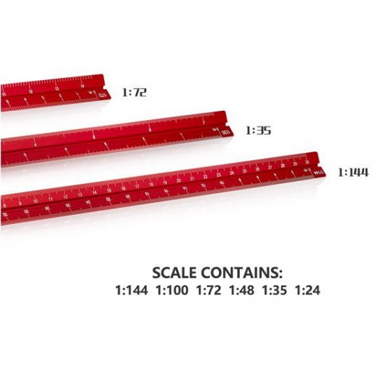 Aluminum Alloy Scale Ruler for Modellers (1/144, 1/100, 1/72, 1/48, 1/35, 1/24) Aluminum Alloy Scale Ruler for Modellers (1/144, 1/100, 1/72, 1/48, 1/35, 1/24)