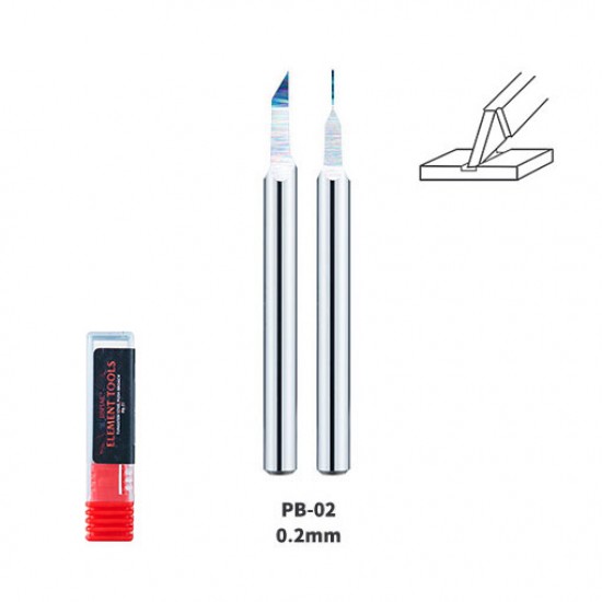 0.2mm Tungsten Steel Push Broach (Chisel) Shank Dia: 3.175mm 0.2mm Tungsten Steel Push Broach (Chisel) Shank Dia: 3.175mm
