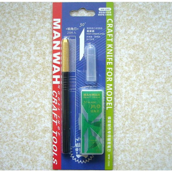 High-Carbon Steel Hobby Knife (30-Degree) with 20 Blades (Yellow) High-Carbon Steel Hobby Knife (30-Degree) with 20 Blades (Yellow)