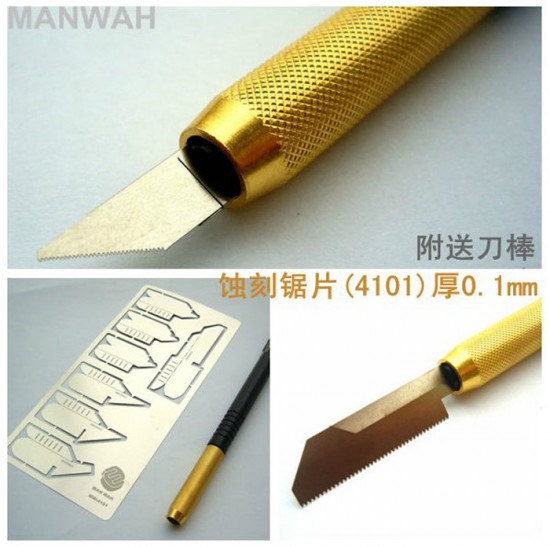 Photo-Etched Saw Set Type A w/Saw Handle (Saw Blade Thickness: 0.1mm) Photo-Etched Saw Set Type A w/Saw Handle (Saw Blade Thickness: 0.1mm)