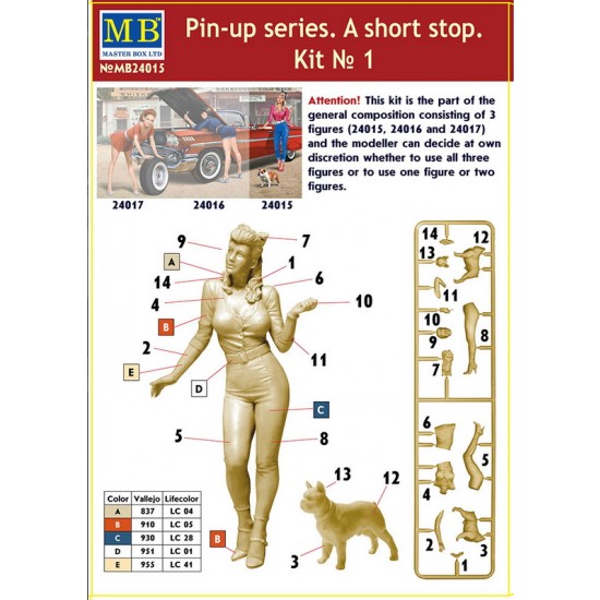 1/24 Pin-Up Series - A Short Stop kit No.1 (1 Female Figure + 1 Dog) 1/24 Pin-Up Series - A Short Stop kit No.1 (1 Female Figure + 1 Dog)