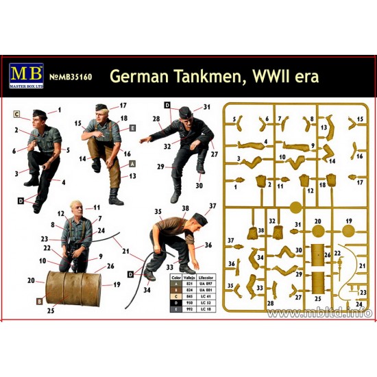 1/35 WWII German Tankmen (5 figures) 1/35 WWII German Tankmen (5 figures)