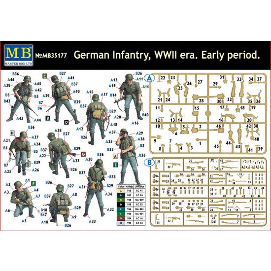 1/35 WWII German Infantry in Early Period (5 Figures) 1/35 WWII German Infantry in Early Period (5 Figures)