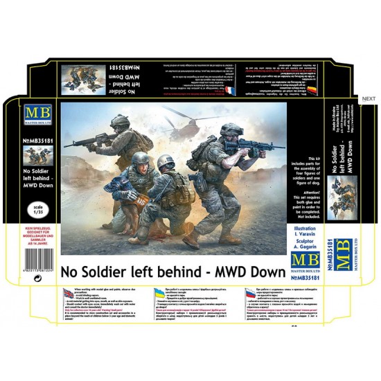 1/35 No Soldier Left Behind - MWD Down (4 Figures+1 Dog) 1/35 No Soldier Left Behind - MWD Down (4 Figures+1 Dog)