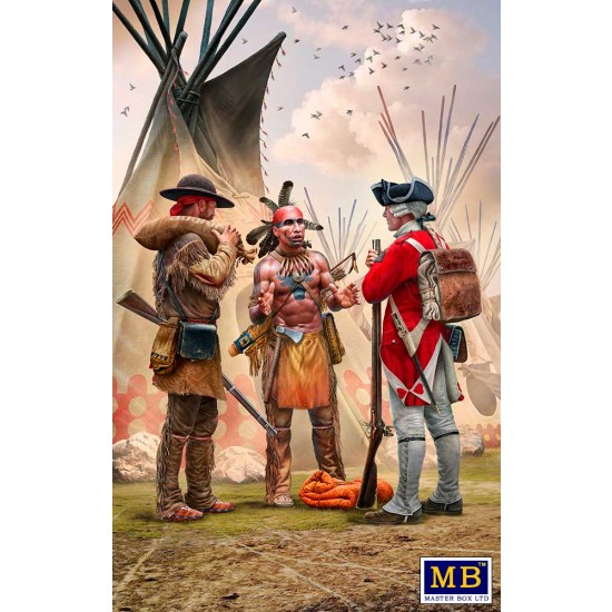 1/35 Indian Wars Series - XVIII century Kit No.4 Fair Exchange (3 figures) 1/35 Indian Wars Series - XVIII century Kit No.4 Fair Exchange (3 figures)