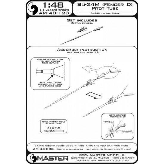 1/48 Sukhoi Su-24M Fencer D Pitot Tube 1/48 Sukhoi Su-24M Fencer D Pitot Tube