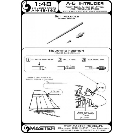 1/48 A-6 Intruder Pitot Tube, Angle Of Attack and Refuelling Probe 1/48 A-6 Intruder Pitot Tube, Angle Of Attack and Refuelling Probe