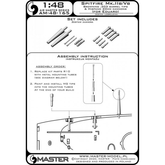 1/48 Spitfire Mk.IIb/Vb Hispano 20mm Cannons in Fairings for Eduard kits 1/48 Spitfire Mk.IIb/Vb Hispano 20mm Cannons in Fairings for Eduard kits