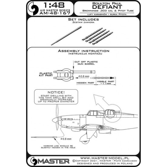 1/48 Boulton Paul Defiant Pitot Tube & Browning .303 cal Barrels 1/48 Boulton Paul Defiant Pitot Tube & Browning .303 cal Barrels