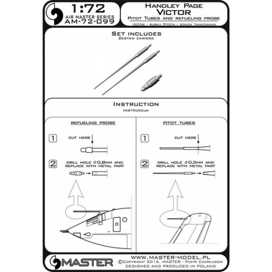 1/72 Handley Page Victor Pitot Tubes and Refuelling Probe Boom 1/72 Handley Page Victor Pitot Tubes and Refuelling Probe Boom