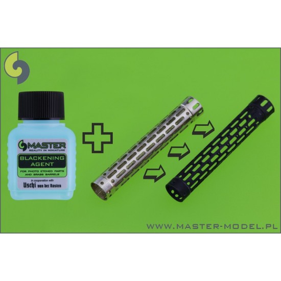 Blackening/Burnishing Agent for Photo-etched parts and Brass Barrels Blackening/Burnishing Agent for Photo-etched parts and Brass Barrels