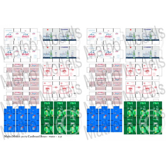 Cardboard Boxes - Water (30pcs in 6 different designs) Cardboard Boxes - Water (30pcs in 6 different designs)