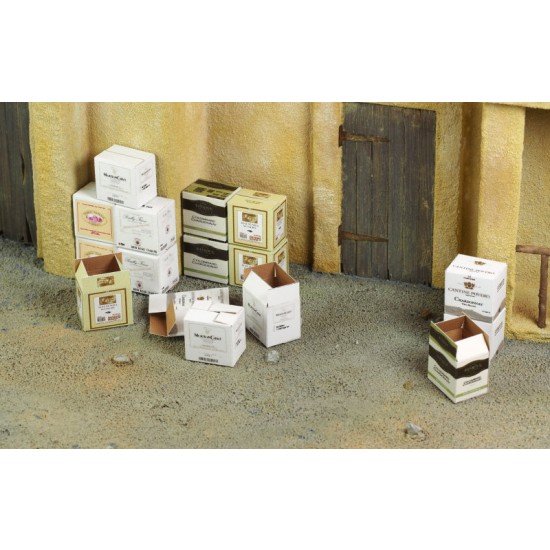 1/35 Cardboard Boxes - Wine (24 boxes in 6 different designs) 1/35 Cardboard Boxes - Wine (24 boxes in 6 different designs)