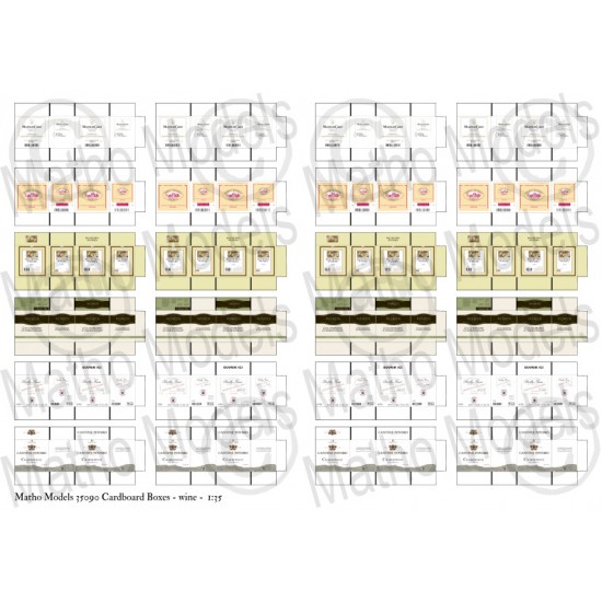 1/35 Cardboard Boxes - Wine (24 boxes in 6 different designs) 1/35 Cardboard Boxes - Wine (24 boxes in 6 different designs)