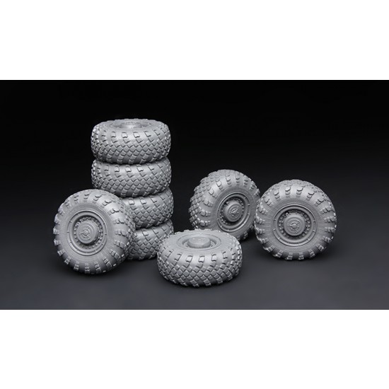1/35 Russian MAZ-543M Sagged Wheels Set (Resin) 1/35 Russian MAZ-543M Sagged Wheels Set (Resin)
