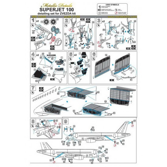 1/144 Superjet 100 Detail Set for Zvezda Kits