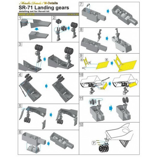 1/48 Lockheed SR-71 Blackbird Landing Gears for Revell kits 1/48 Lockheed SR-71 Blackbird Landing Gears for Revell kits