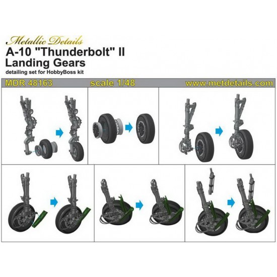 1/48 Fairchild Republic A-10 Thunderbolt II Landing Gears for HobbyBoss kits 1/48 Fairchild Republic A-10 Thunderbolt II Landing Gears for HobbyBoss kits