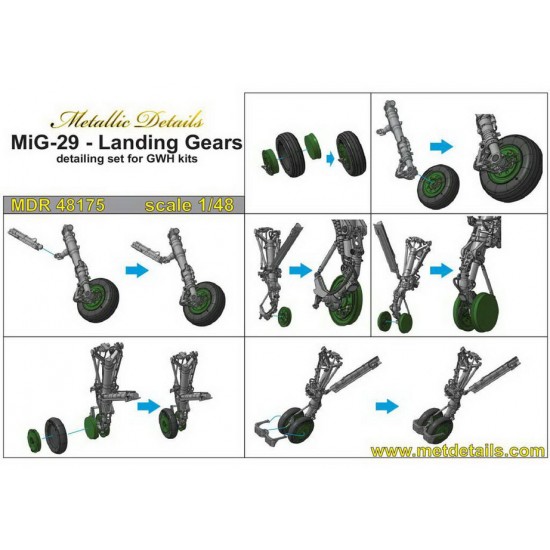 1/48 Mikoyan MiG-29 Landing Gears for GWH kits 1/48 Mikoyan MiG-29 Landing Gears for GWH kits