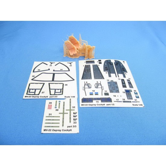 1/48 Bell V-22 Osprey Interior Detail Parts for HobbyBoss kits 1/48 Bell V-22 Osprey Interior Detail Parts for HobbyBoss kits