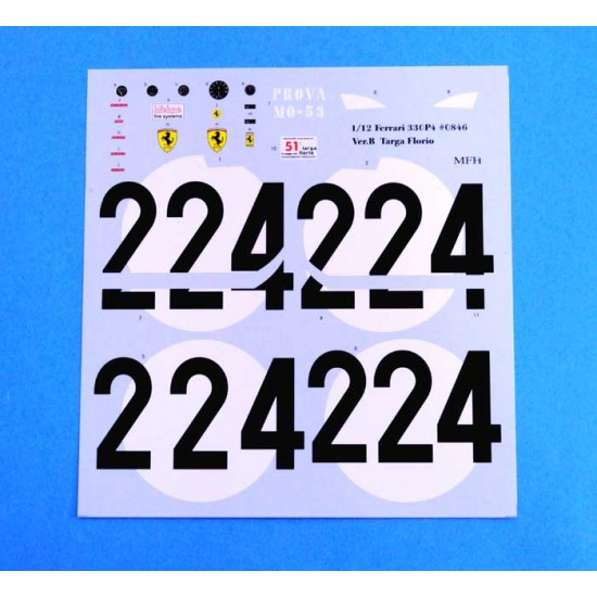 1/12 Full Detail Kit: Ferrari 330P4 [Open Top] Ver.B 67 Targa Florio #224 NV/LS
