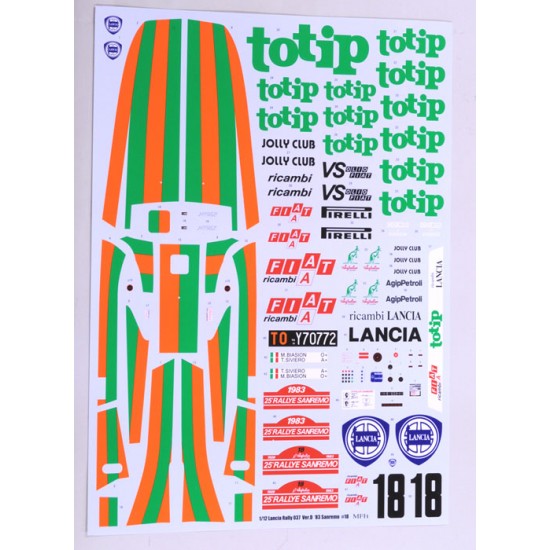 1/12 Full Detail kit - Rally 037 Ver.D: Jolly Club Totip 1983 WRC Rd.10 San Remo #18 1/12 Full Detail kit - Rally 037 Ver.D: Jolly Club Totip 1983 WRC Rd.10 San Remo #18