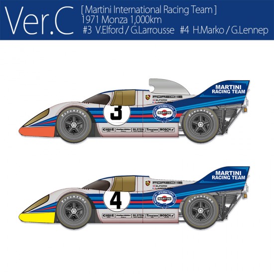 1/43 Porsche 917K 1971 Ver.C - Martini Team Monza #3/4 (Full Detail kit) 1/43 Porsche 917K 1971 Ver.C - Martini Team Monza #3/4 (Full Detail kit)