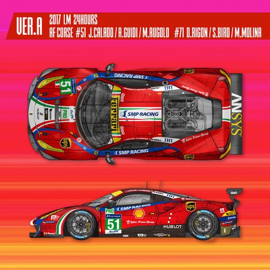 1/12 Ferrari 488GTE 2017 Ver.A - LM 24h AF Corse #51/71