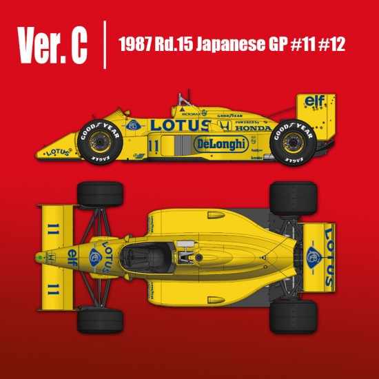 1/12 Team Lotus Type 99T Ver.C: 1987 Rd.15 Japanese GP #11 S.Nakajima #12 A.Senna 1/12 Team Lotus Type 99T Ver.C: 1987 Rd.15 Japanese GP #11 S.Nakajima #12 A.Senna