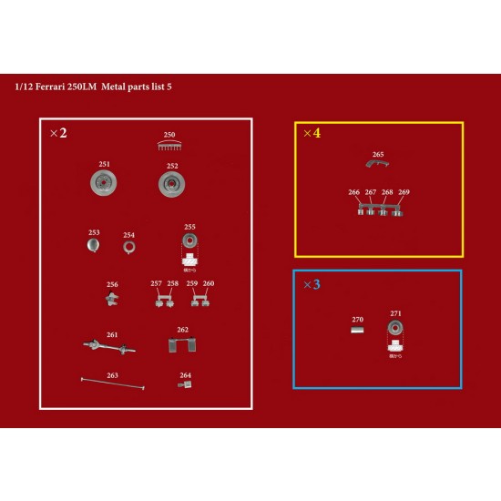 1/12 Fulldetail Kit - Ferrari 250LM Ver.B: 1965 24h Race (Maranello Concessionaires) #23 1/12 Fulldetail Kit - Ferrari 250LM Ver.B: 1965 24h Race (Maranello Concessionaires) #23